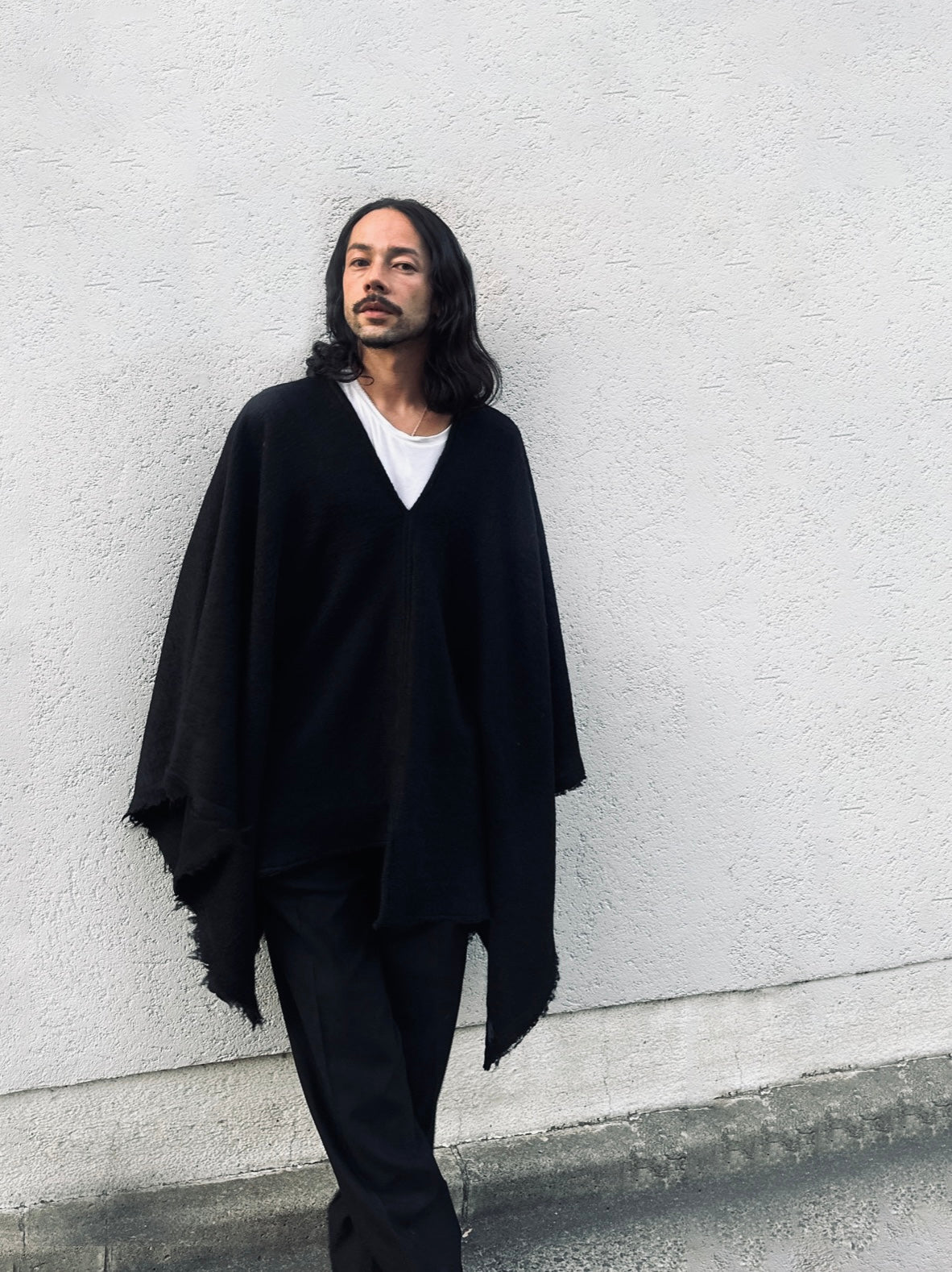 Mohair knit scarf - large