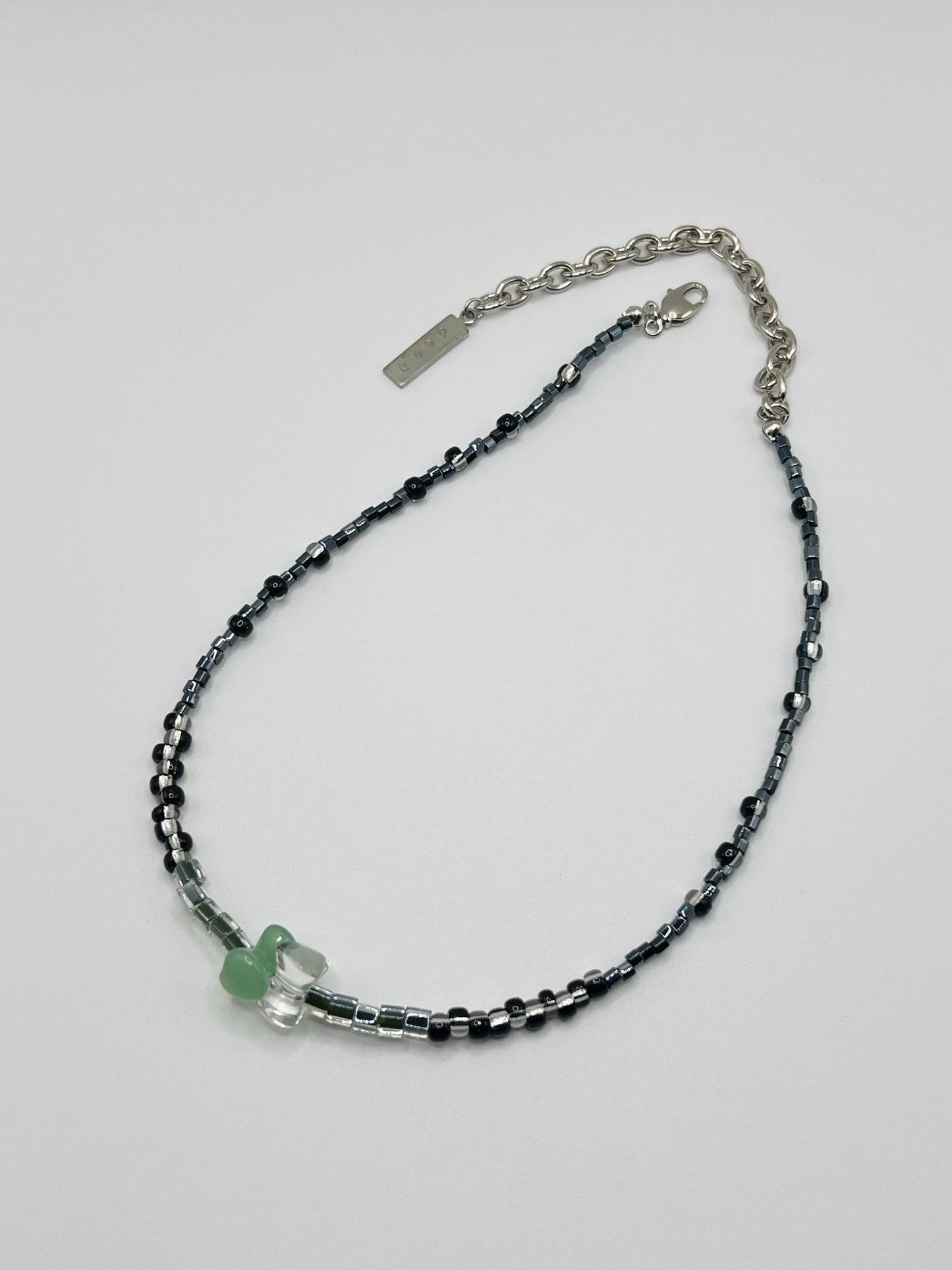 Heart stone necklace - Black