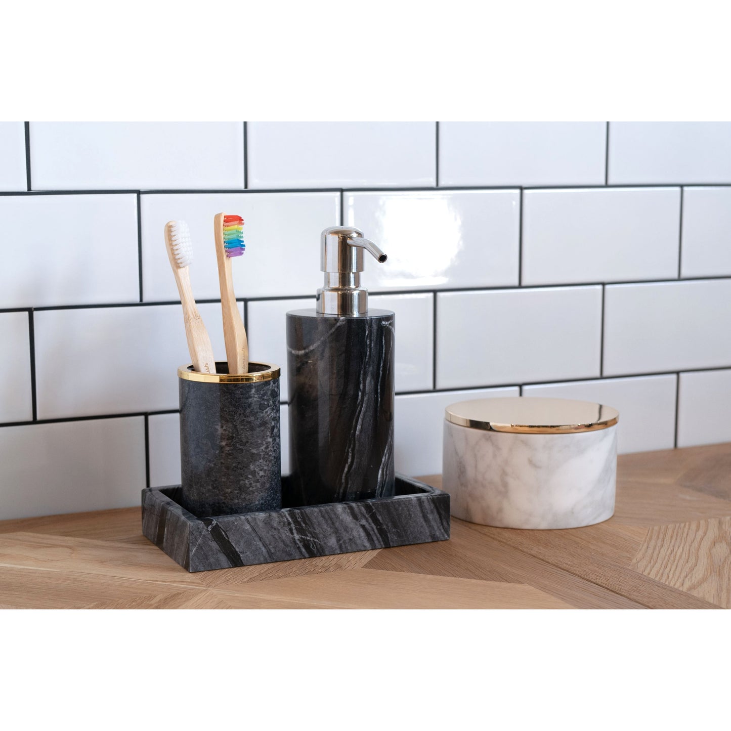 MARBLE TRAY - Black × Small