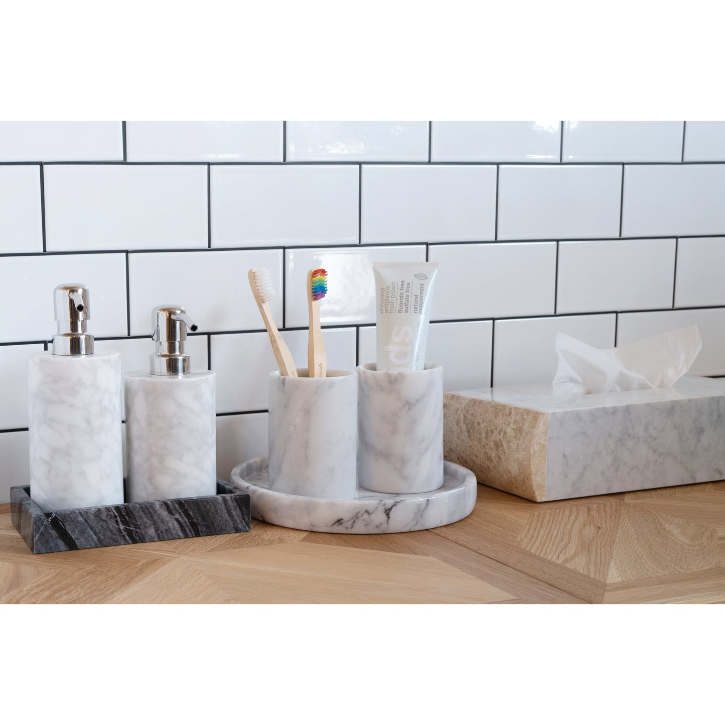 MARBLE TISSUE BOX - Bicolor