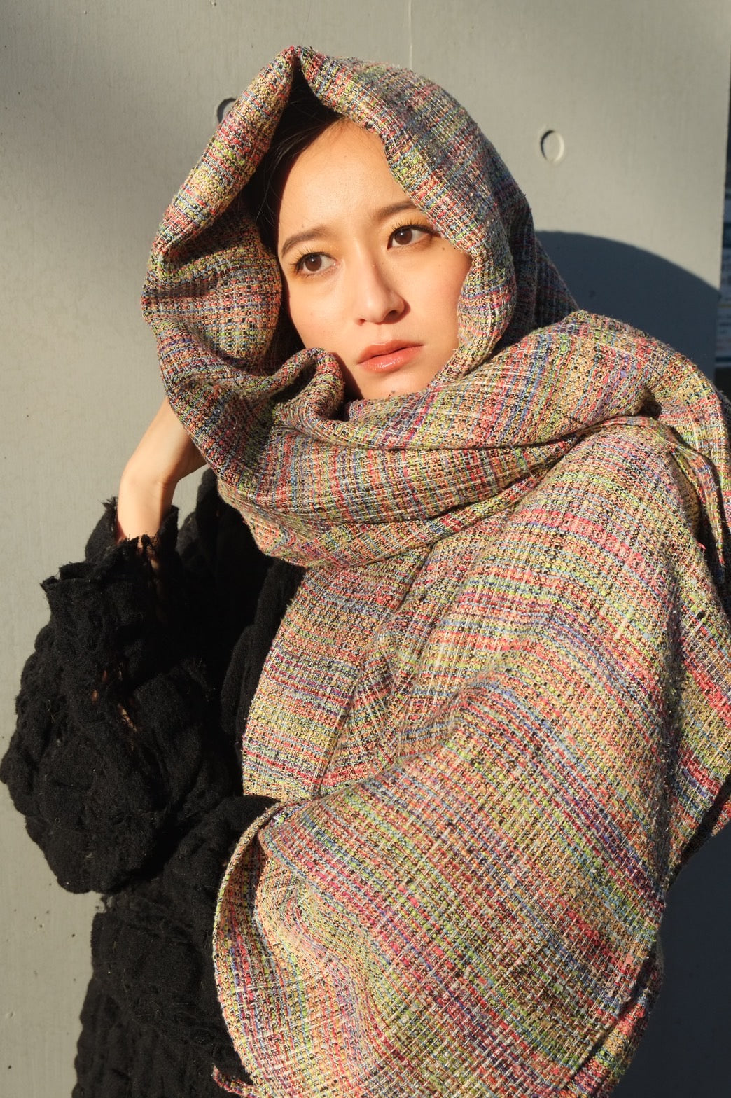 Colorful fabric scarf - large