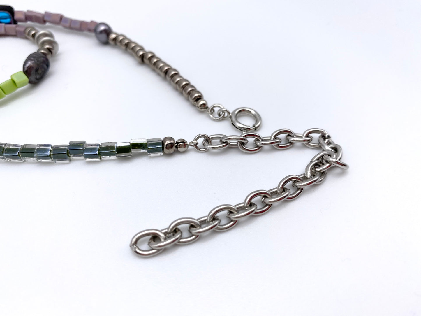 Glass motif necklace - colorful