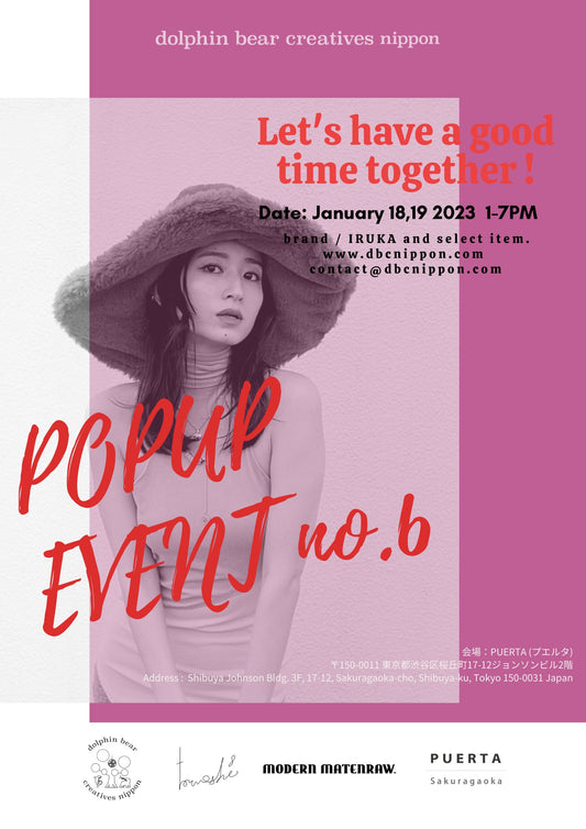 【POP UP EVENT “no.6”】2023.1.18wed -19 thu open11:00- close 19:00 @PUERTA