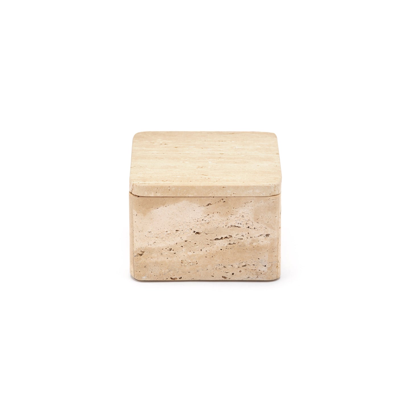 MARBLE SQUARE TRINKET BOX - Roman Travertine