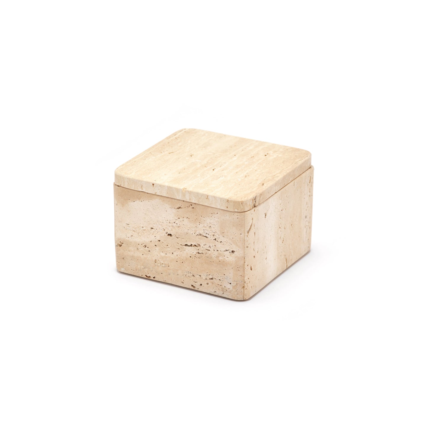 MARBLE SQUARE TRINKET BOX - Roman Travertine