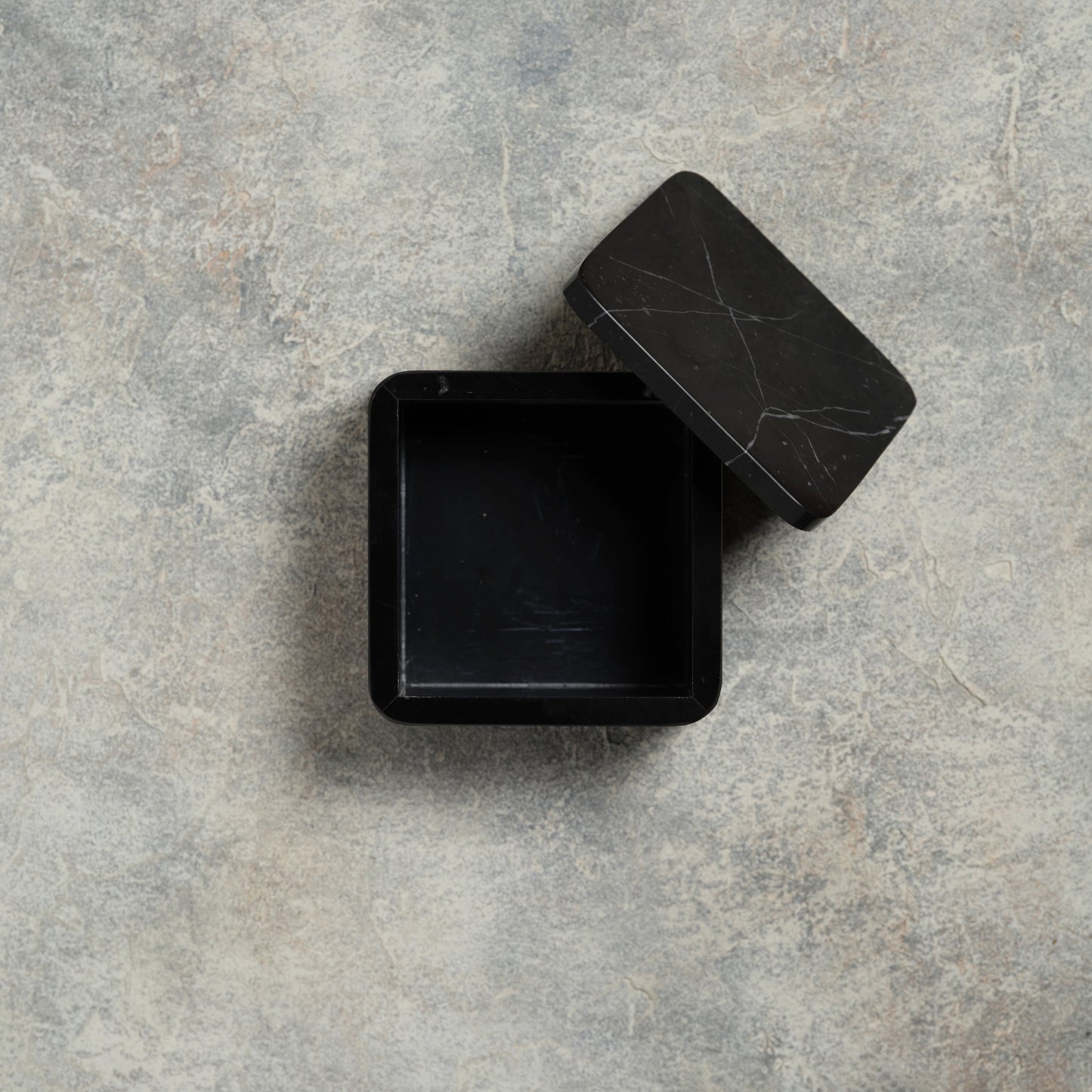 MARBLE SQUARE TRINKET BOX - Nero marquina