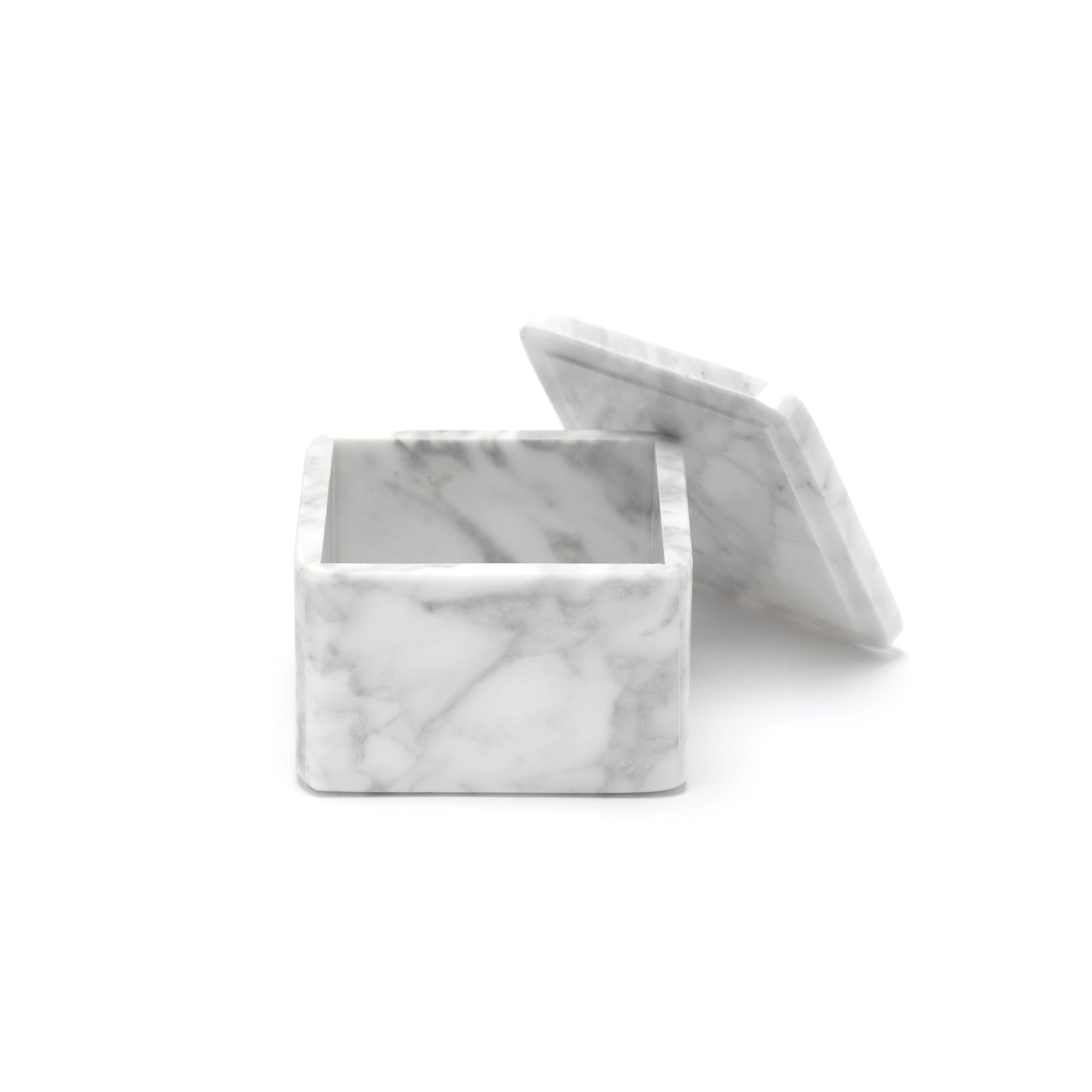 MARBLE SQUARE TRINKET BOX - Bianco Carrara