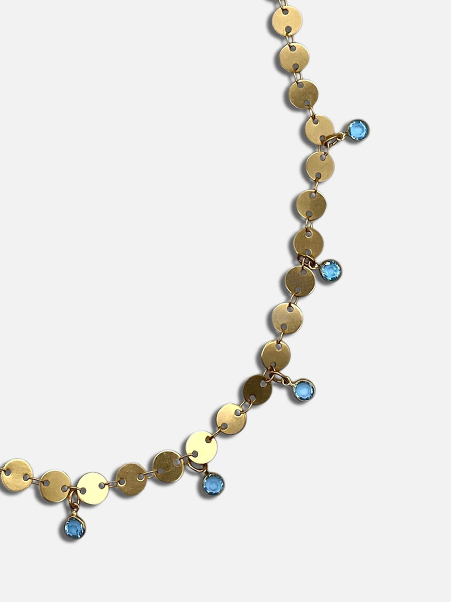 1212 Blue stone necklace - Gold