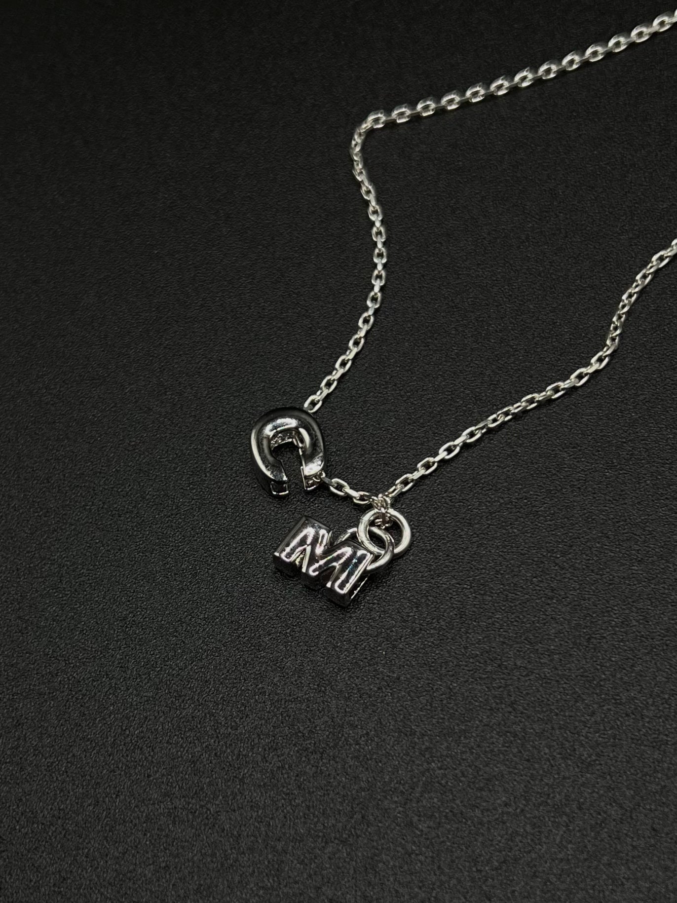 Initial "CM" necklace -silver925