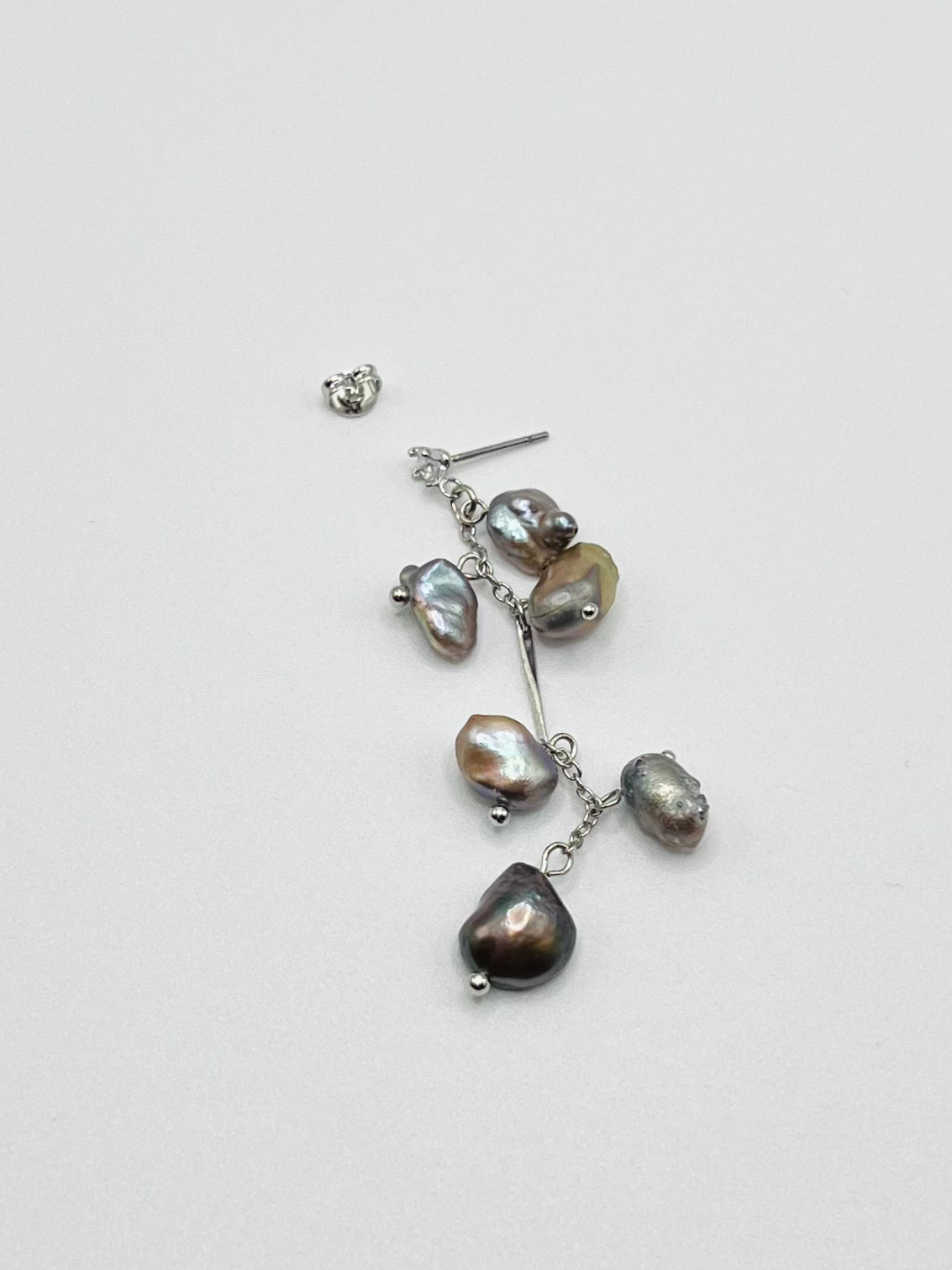 Pearl swing pierce - Silver