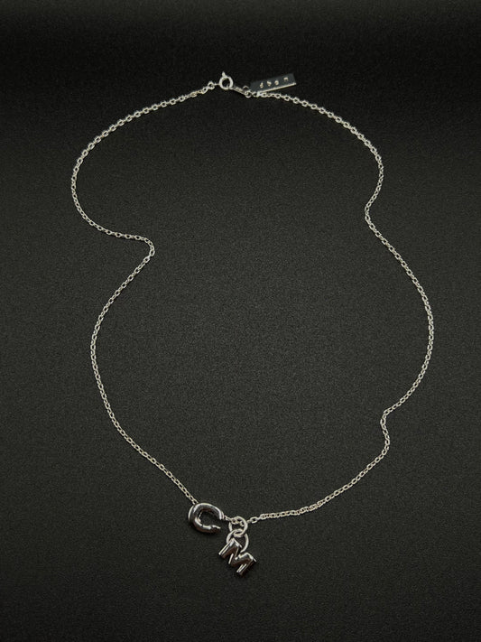 Initial "CM" necklace -silver925
