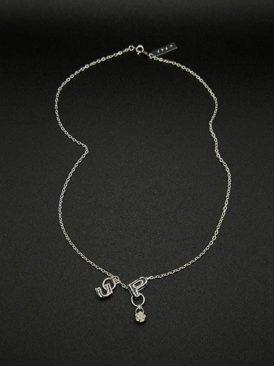 Initial "UP" necklace -silver925