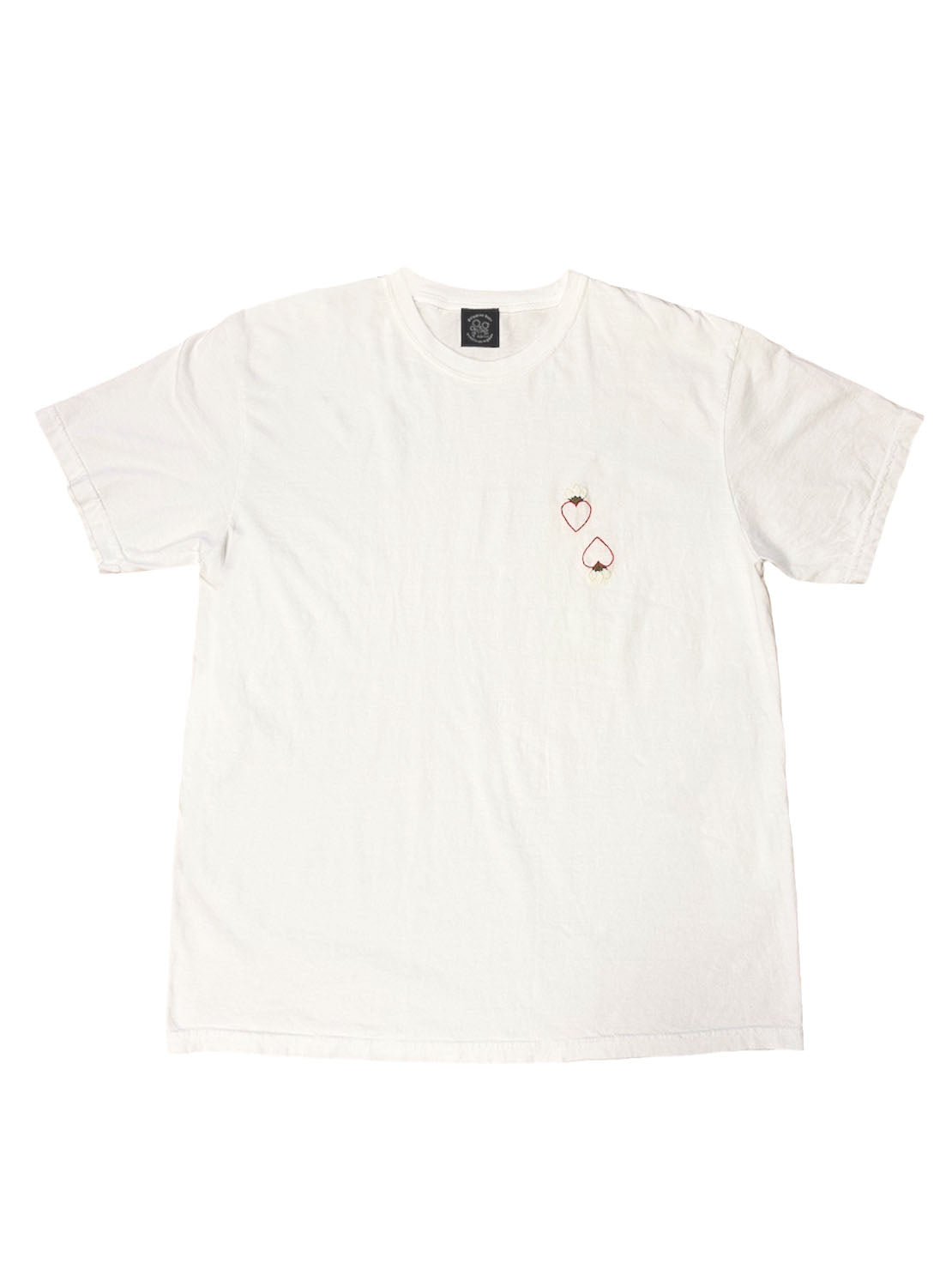 Hand embroidery T-shirt White