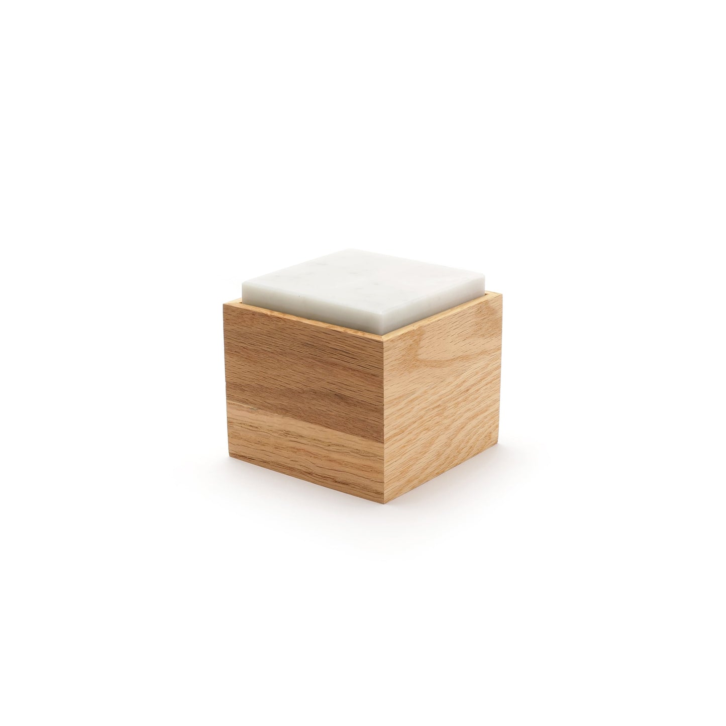 WOOD TRINKET BOX WITH MARBLE CAP