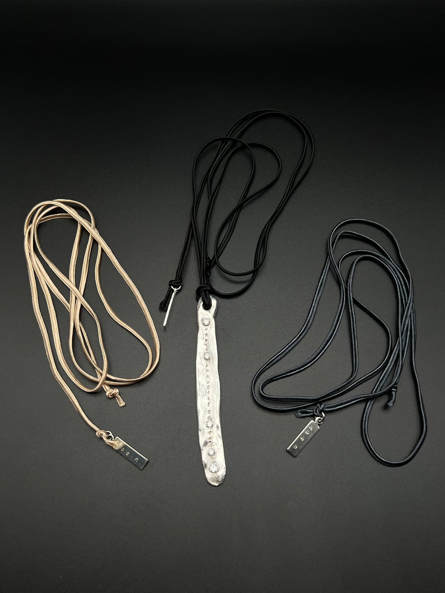 Stick cord necklace - silver original