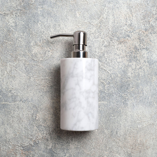 MARBLE SOAP DISPENSER - White × Large