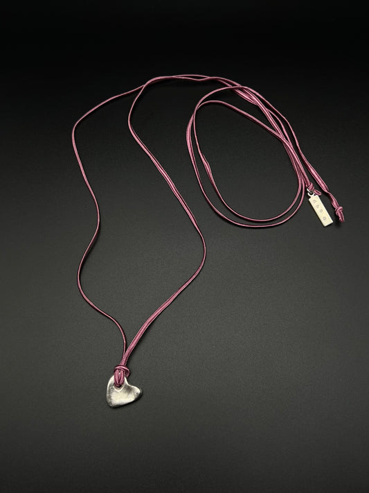 Heart cord necklace - silver original