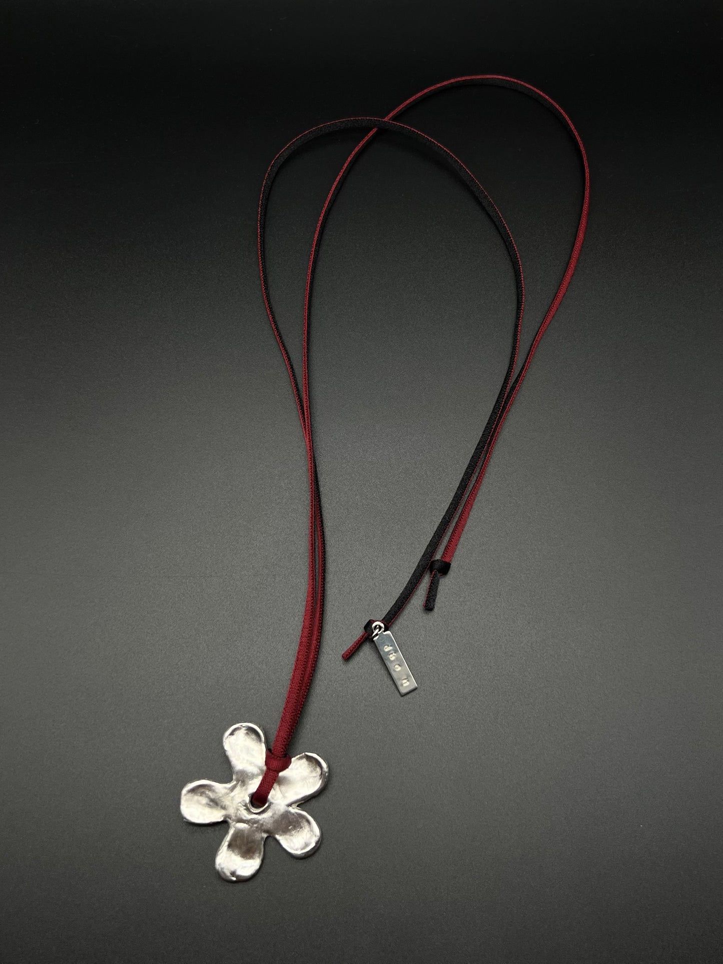 FLOWER cord necklace - silver original