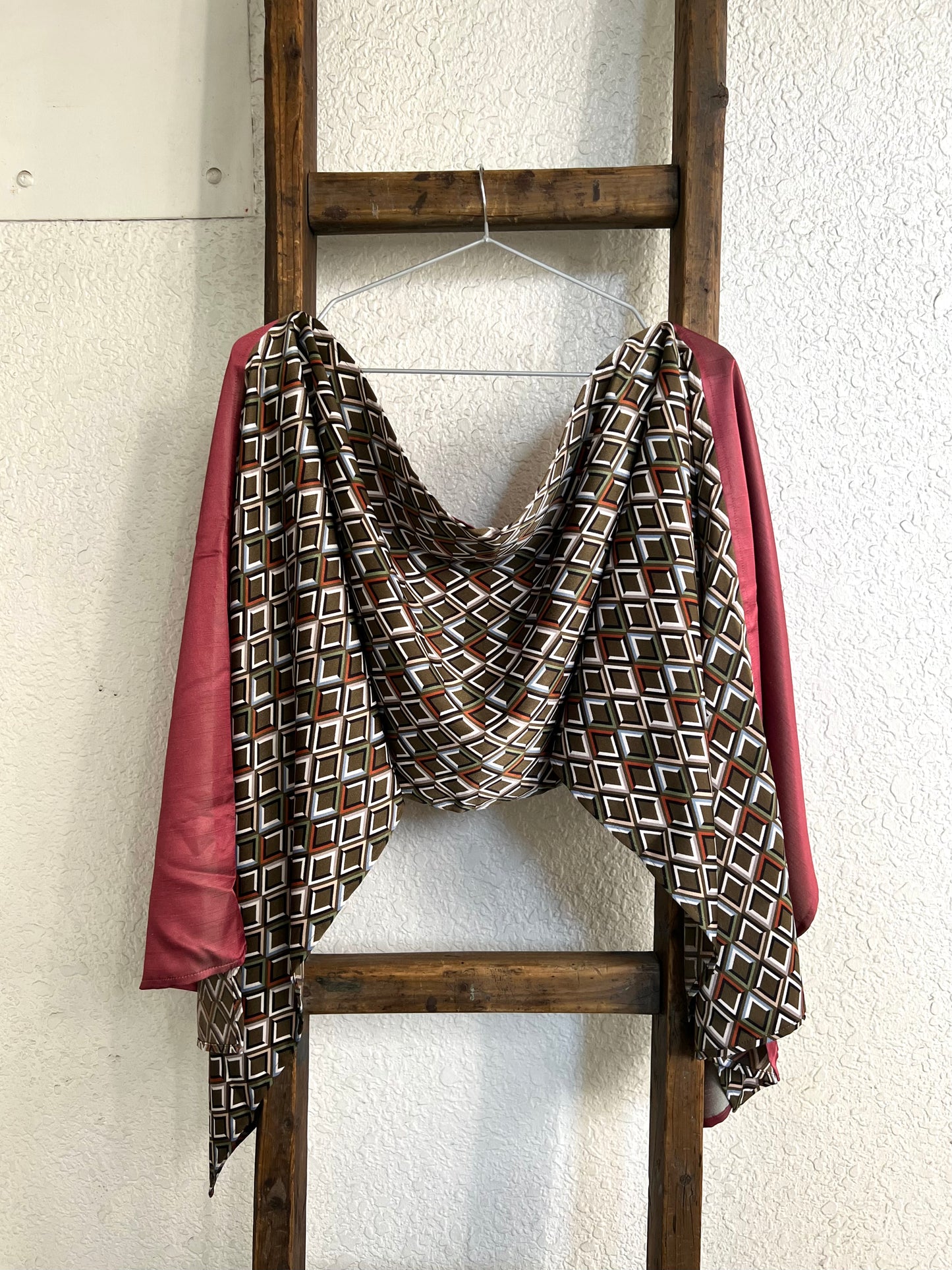 Combination scarf - Red × Green