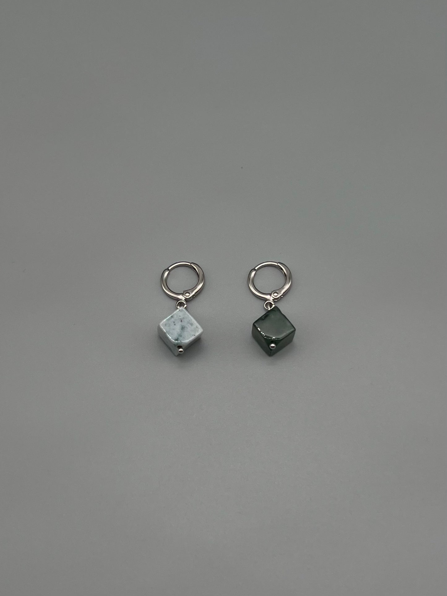 Cube stone pierce - Silver