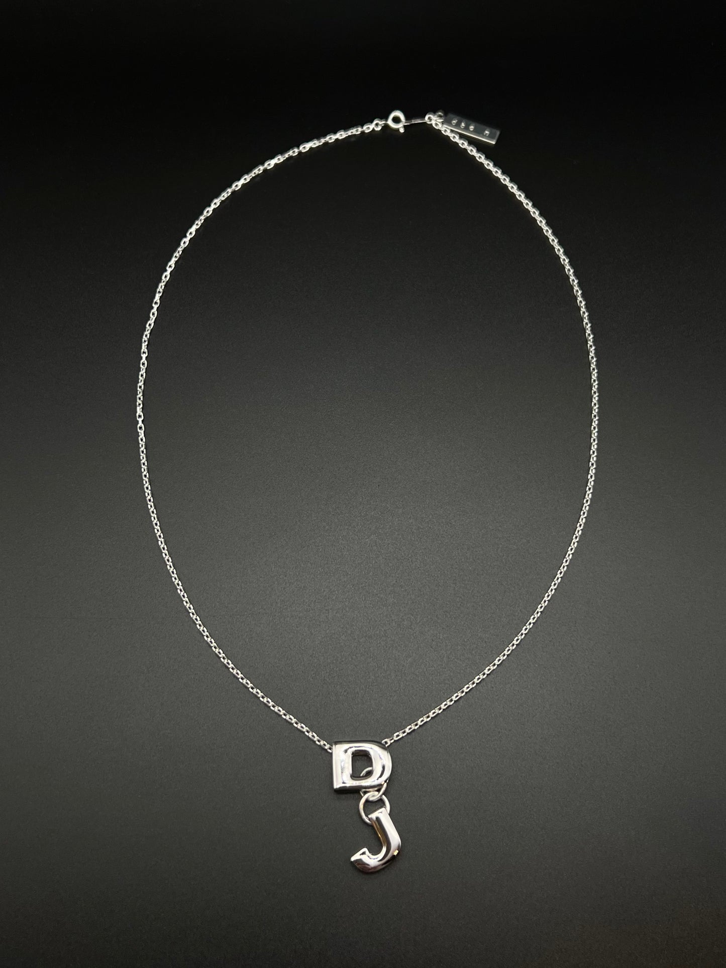 Initial "DJ" necklace -silver925