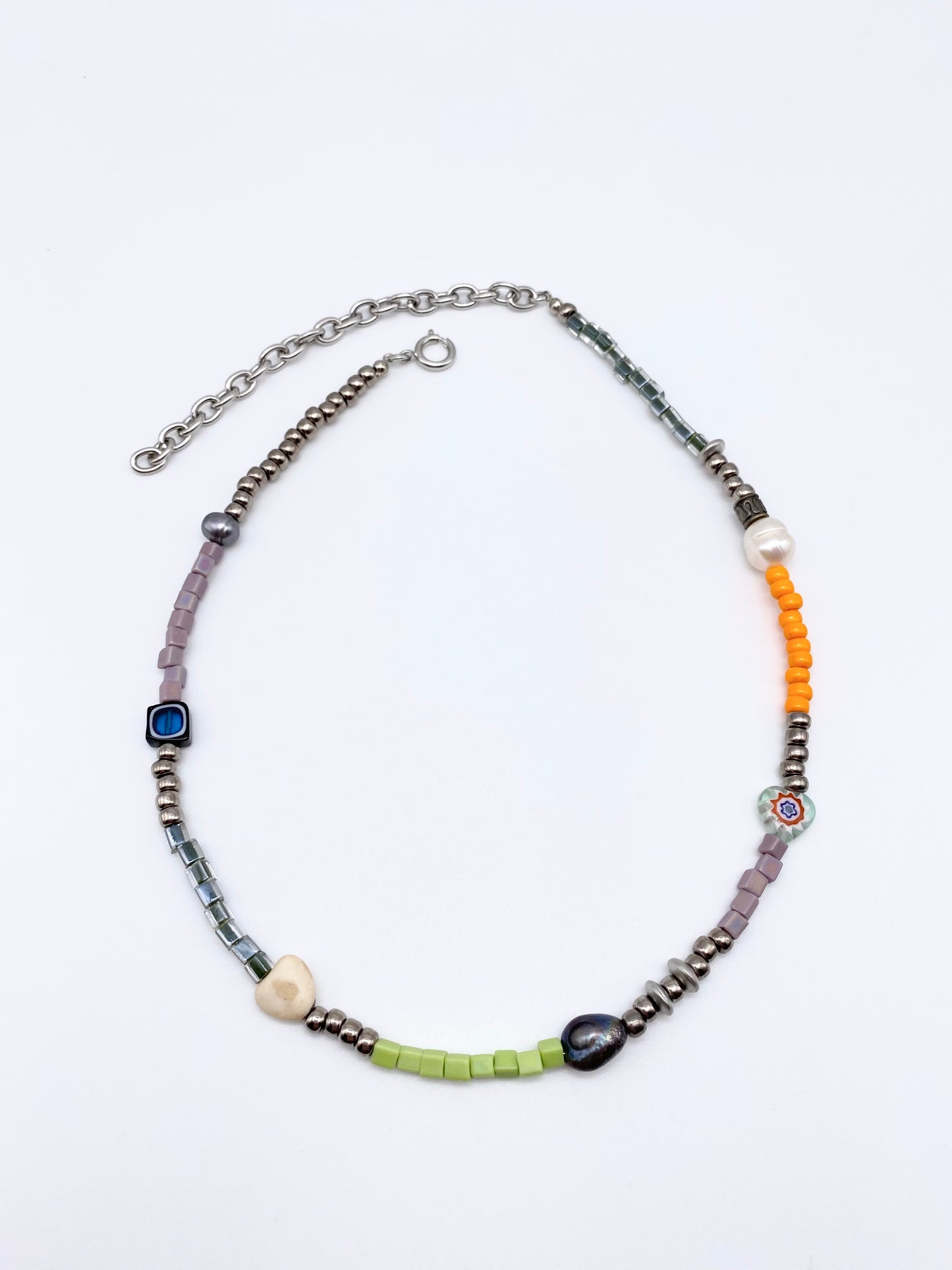 Glass motif necklace - colorful