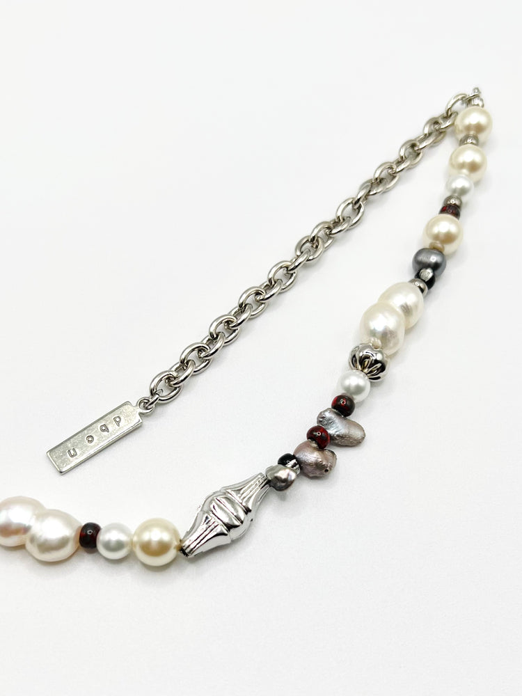 99 Pearl mix necklace - Silver