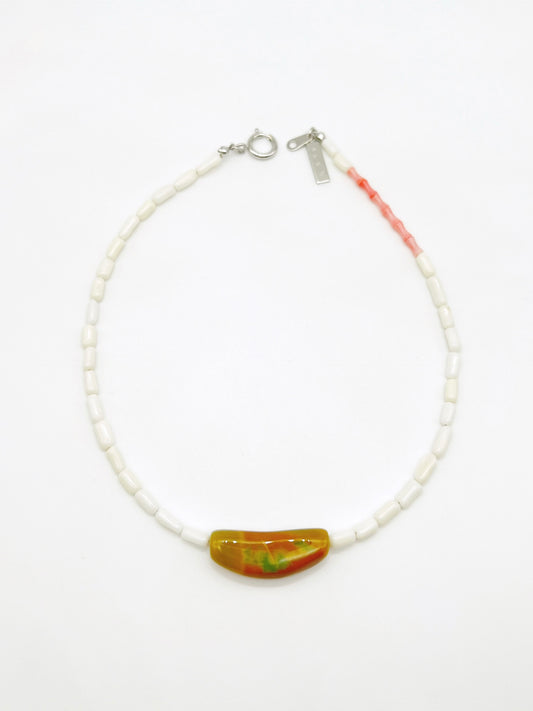 Coral motif necklace - Yellow