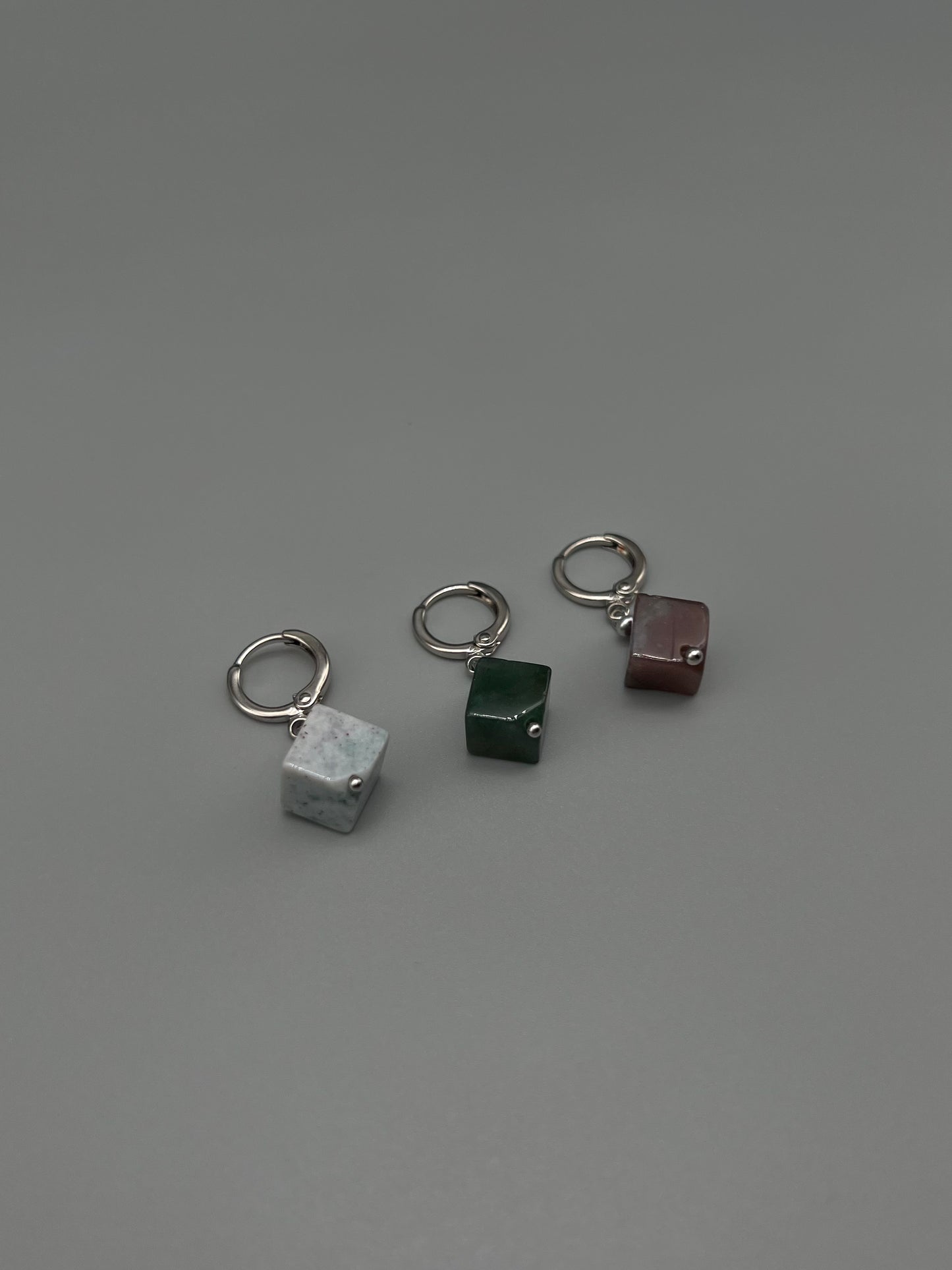 Cube stone pierce - Silver