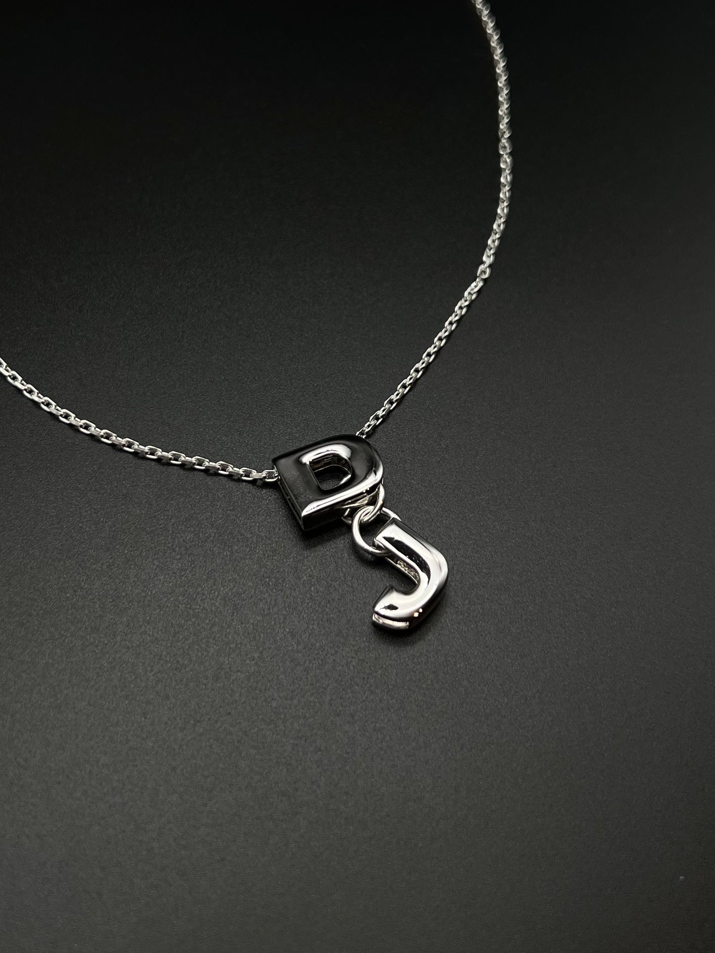 Initial "DJ" necklace -silver925