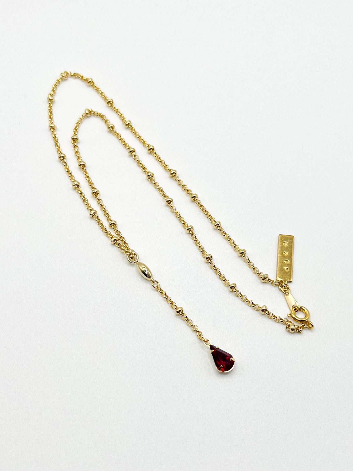 NW red glass motif necklace - Gold