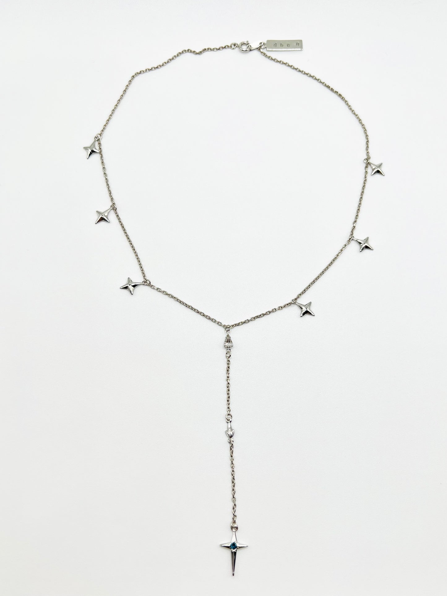 NW crystal cross motif necklace - Silver