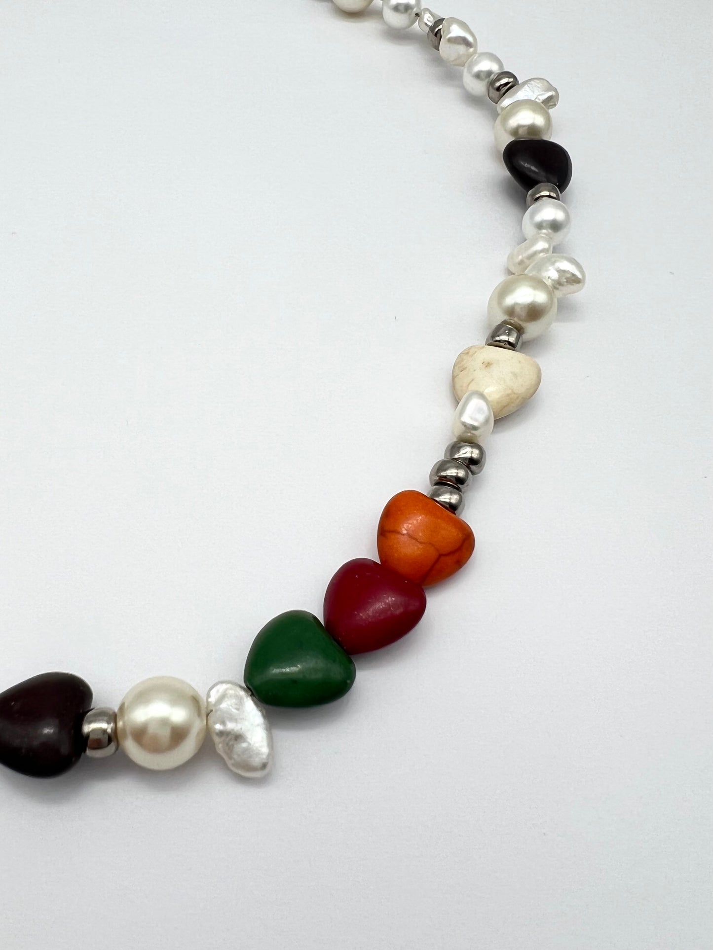 Colorful heart mix necklace
