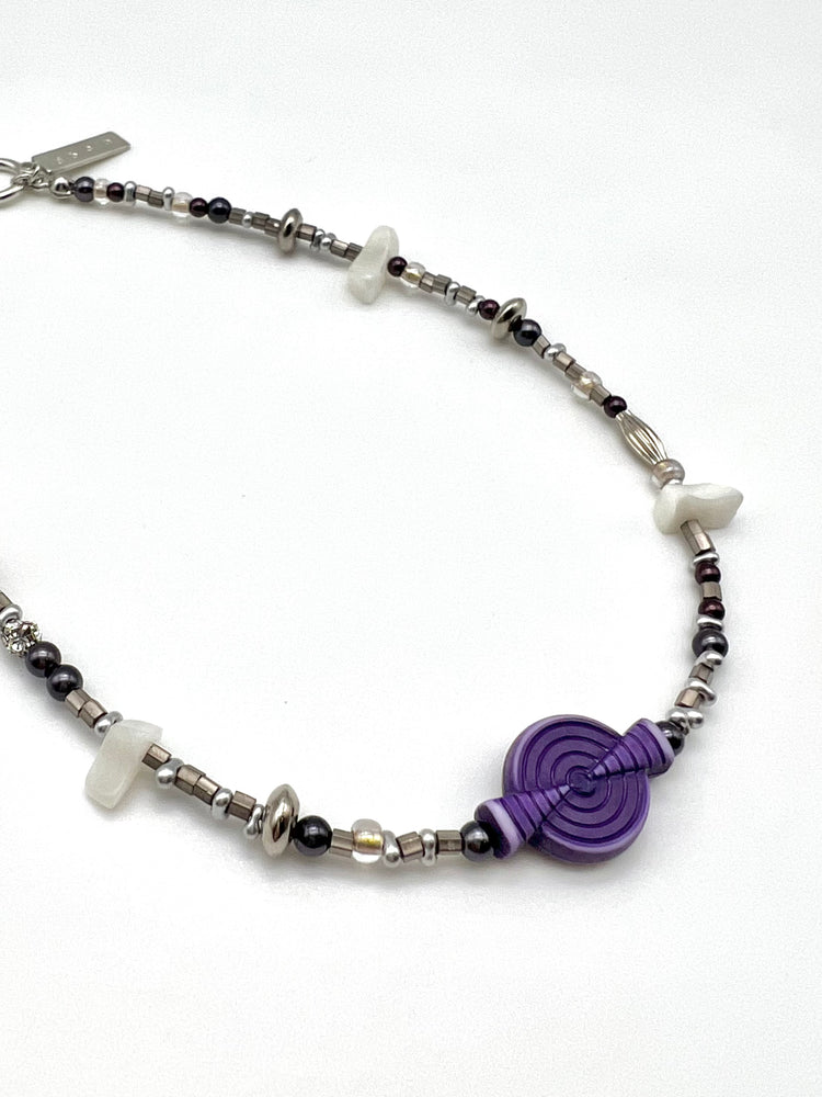 Motif necklace - Purple