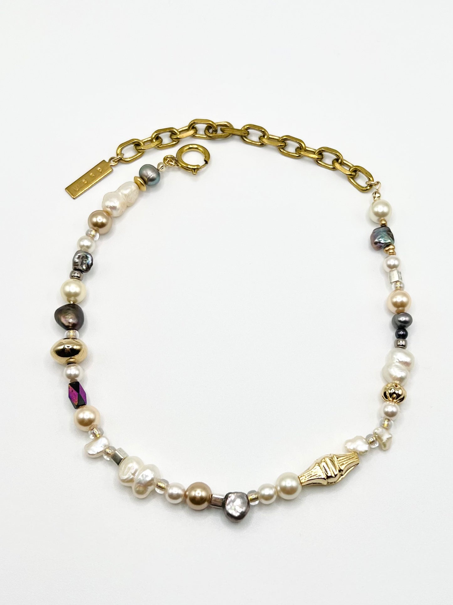 99 Pearl mix necklace - Gold