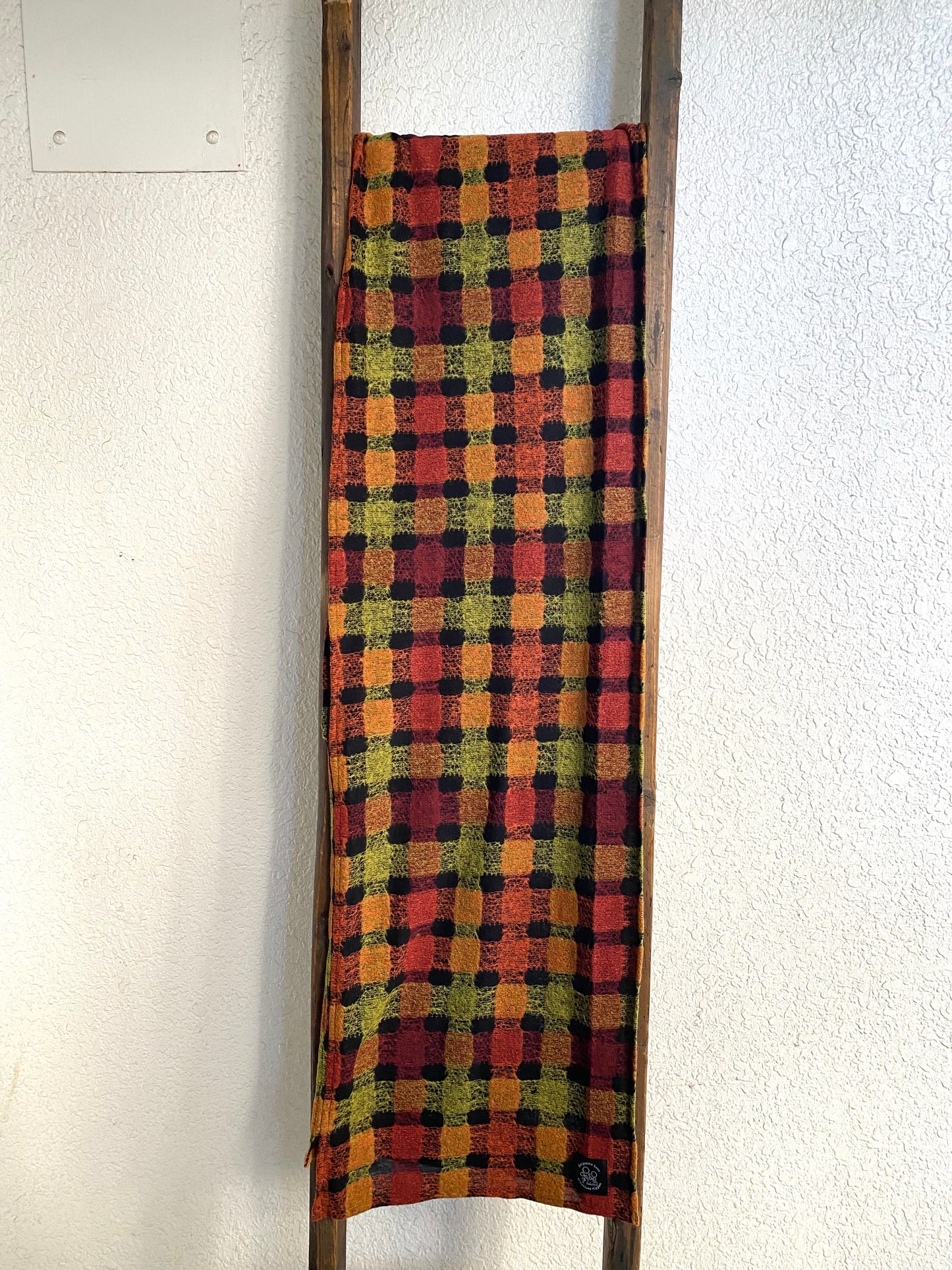 Orange check scarf - small