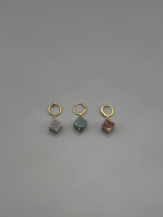 Cube stone pierce - Gold